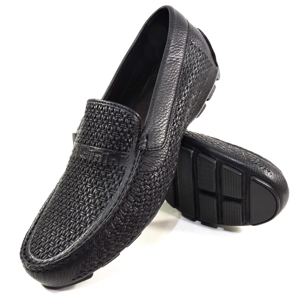 BALDININI 🇮🇹 MEN'S BLACK SOF LEATHER COMFORT SUMMER LOAFERS